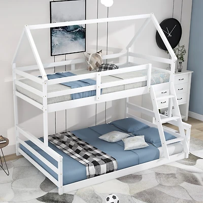Streamdale Twin Over Full House Bunk Bed With Built-In Ladder