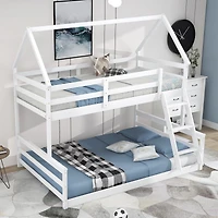 Streamdale Twin Over Full House Bunk Bed With Built-In Ladder