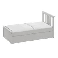 Streamdale Solid Wood Twin Bed with Trundle for Kids