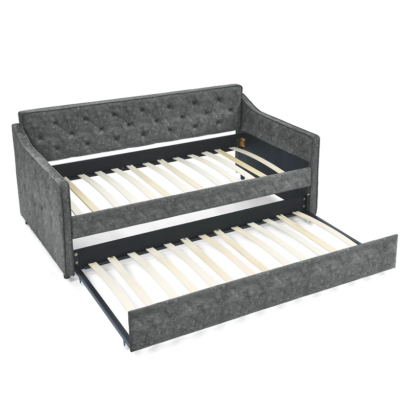 Streamdale Tufted Twin Daybed with Pullout Trundle (80.5"L)