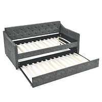 Streamdale Tufted Twin Daybed with Pullout Trundle (80.5"L)