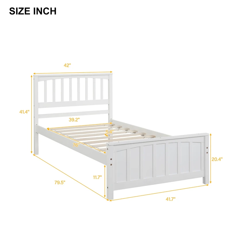 Streamdale Wood Platform Bed Twin Size Platform Bed