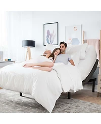 Clara Clark Adjustable Head & Foot Zero Gravity Massage Bed Base - with Wireless Remote, Usb Ports, Led Light - Queen