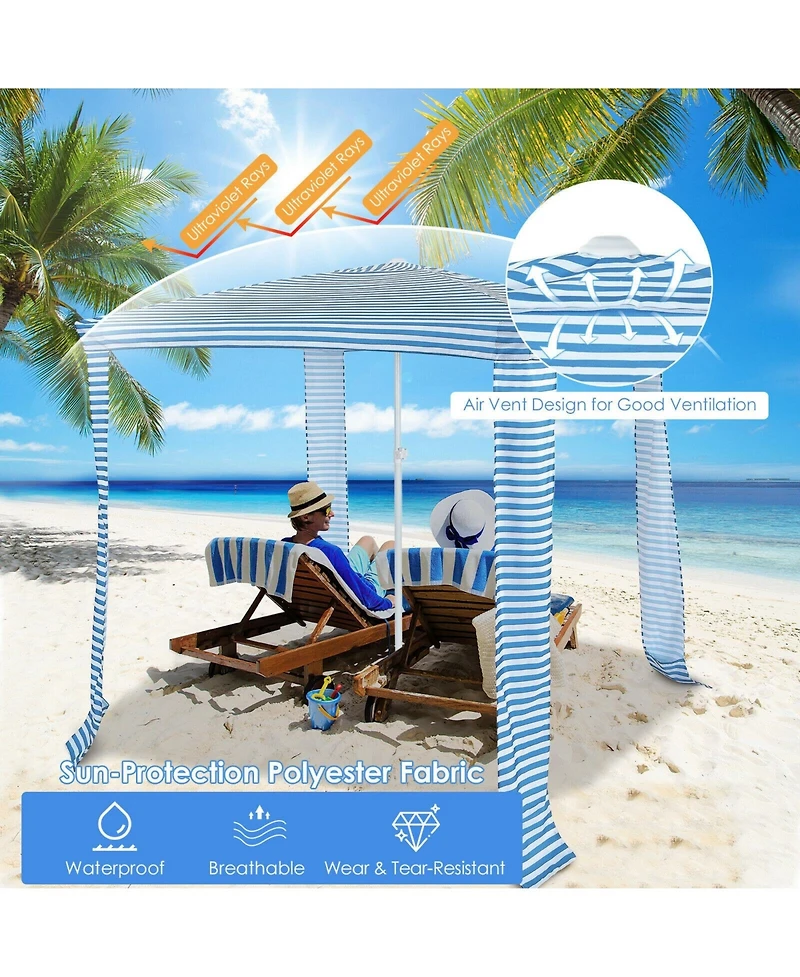 Slickblue 6.6 x Feet Foldable and Easy-Setup Beach Canopy With Carry Bag