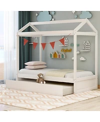 Simplie Fun House Bed With Trundle, Can Be Decorated Twin