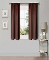 Superior Solid Classic Modern Wrinkle Resistant Room Darkening -Piece Curtain Set with Rod Pocket