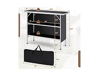 Slickblue Folding Camping Table with 2-Tier Open Shelves for Outdoor Bbq