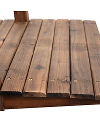 Slickblue 5' Wooden Garden Bridge Arc Stained Finish Footbridge Decorative