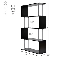 Homcom Bookshelf Bookcase Shelf Storage Wood Furniture Home Office Modern