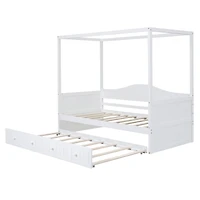 Streamdale Twin Size Canopy Day Bed With Twin Size Trundle, White