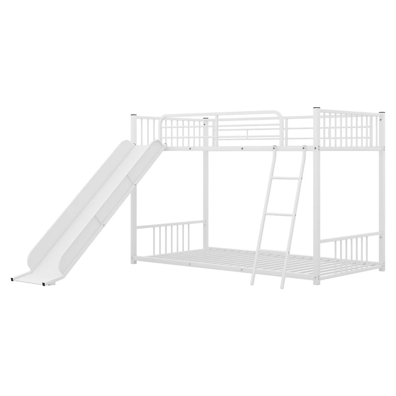 Streamdale Metal Bunk Bed With Slide, Twin Over