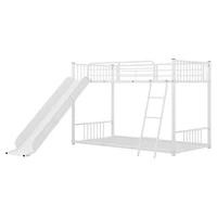 Streamdale Metal Bunk Bed With Slide, Twin Over