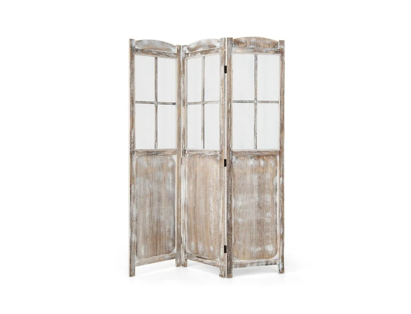 Slickblue 6 Feet Folding Privacy Screen-Coffee