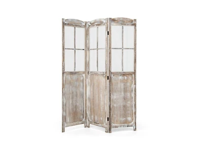 Slickblue 6 Feet Folding Privacy Screen-Coffee