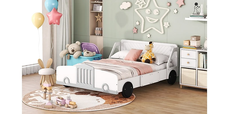 Streamdale Full Car-Shaped Platform Bed With Wheels