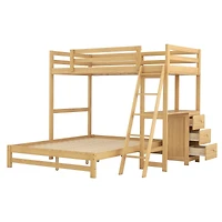 Streamdale Twin Over Full Bunk Bed With Built-In Desk And Three Drawers