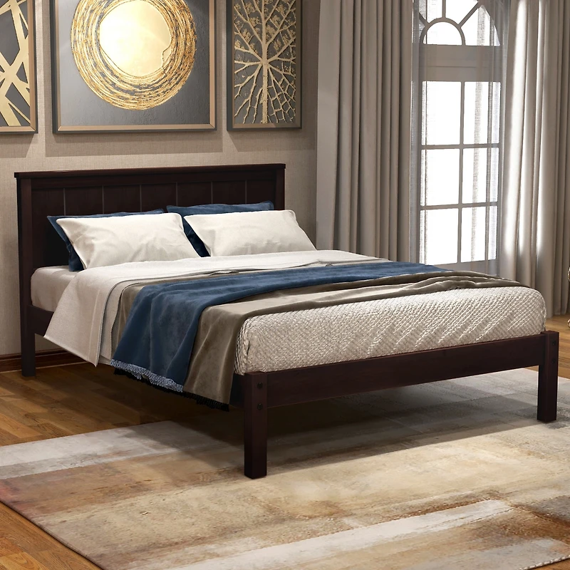 Streamdale Queen Platform Bed Frame, Wood Slats