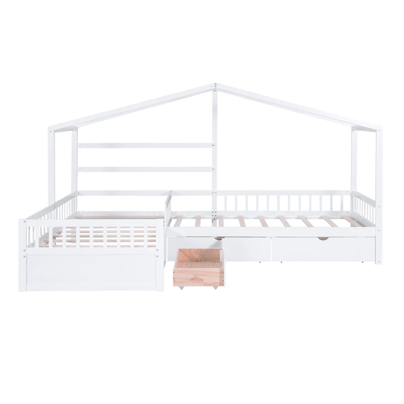 Streamdale Twin House Platform Bed With Three Storage Drawers