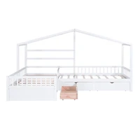 Streamdale Twin House Platform Bed With Three Storage Drawers