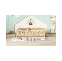 Streamdale Natural Floor Bed with Safety Rails for Kids