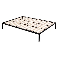 Simplie Fun Metal Twin Over Full Bunk Bed with Shelves & Grid Panel