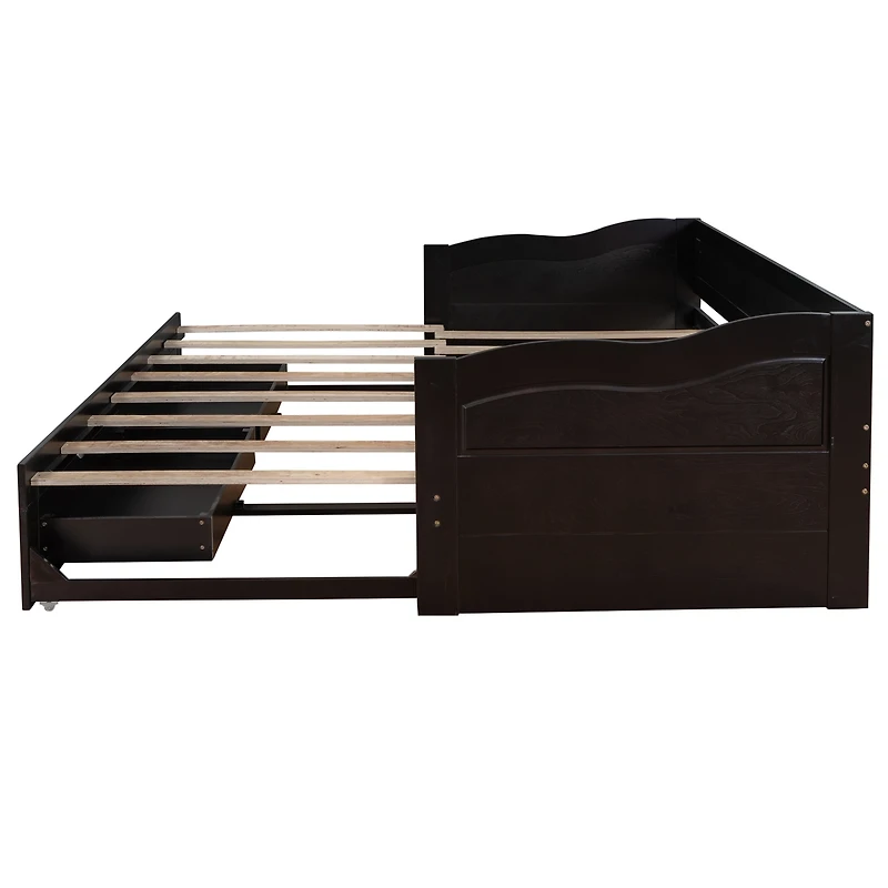 Streamdale 3-in-1 Wooden Daybed with Trundle and Drawers
