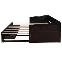 Streamdale 3-in-1 Wooden Daybed with Trundle and Drawers