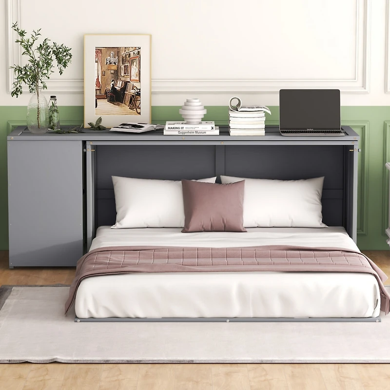 Streamdale Queen Murphy Bed With Rotatable Desk