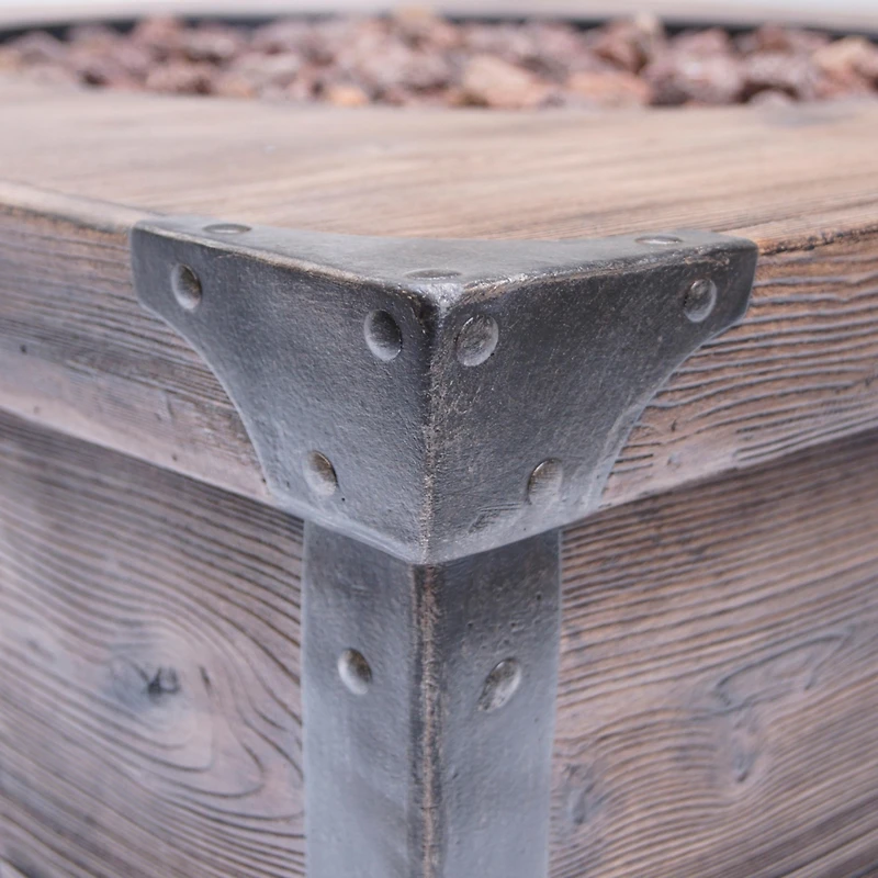 Square Concrete Fire Pit - 40,000 Btu - Brown