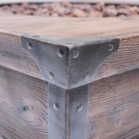 Square Concrete Fire Pit - 40,000 Btu - Brown