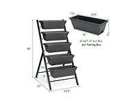 Slickblue 5-Tier Raised Garden Bed with Water Drainage for Flowers Vegetables