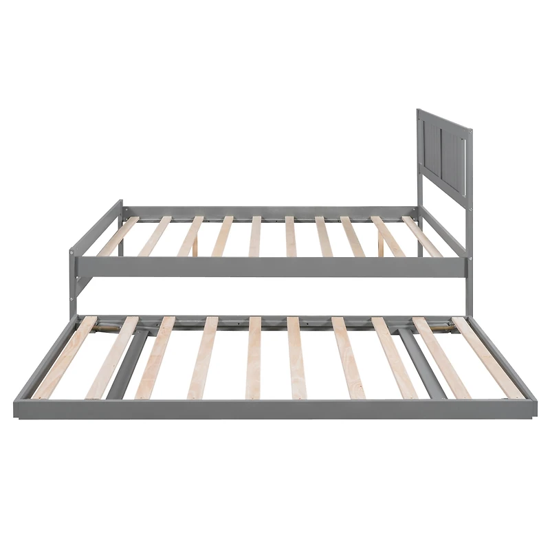 Streamdale Full Platform Bed With Adjustable Trundle