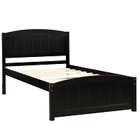Streamdale Wood Platform Bed With Headboard, Footboard And Slat Support Twin