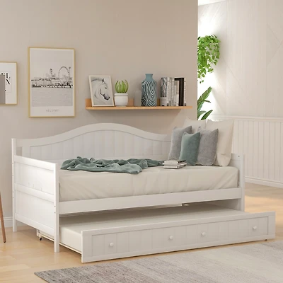 Streamdale Twin Wooden Daybed With Trundle Bed, Sofa Bed For Bedroom Living Room