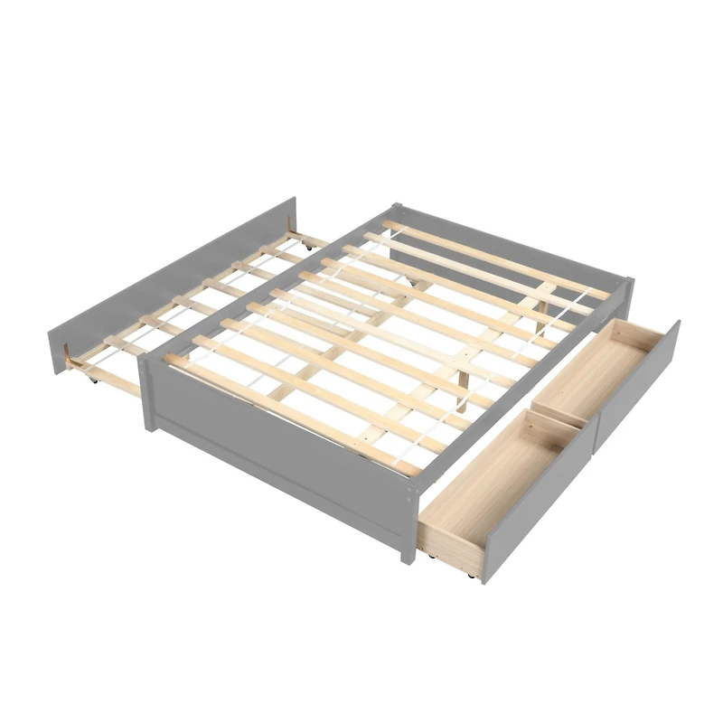 Streamdale Full Bed With Twin Size Trundle And Two Drawers