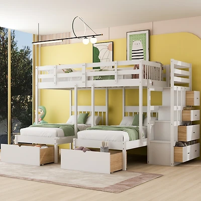 Streamdale Triple Bunk Bed with Drawers and Rails