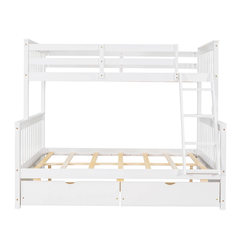 Streamdale Twin-Over-Full Bunk Bed With Ladders And Two Storage Drawers