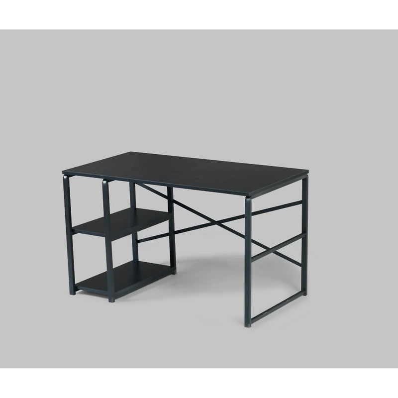 Streamdale Sage Metal Frame 47 Wooden Top 2 Shelves Writing And Computer Desk