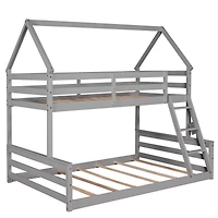 Streamdale Twin Over Full House Bunk Bed With Built-In Ladder