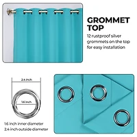 Superior Solid Classic Modern Wrinkle Resistant Room Darkening 2-Piece Curtain Set with Grommet Header Top