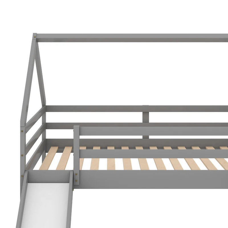 Streamdale Twin Bunk House Bed With Slide And Ladder