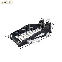 Streamdale Twin Race Car-Shaped Platform Bed With Wheels