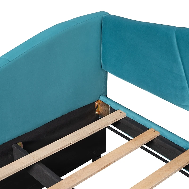 Streamdale Upholstered Daybed Sofa Bed Twin With Trundle And Wood Slat