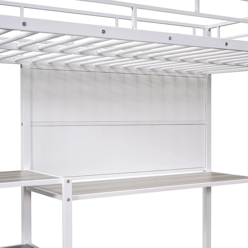 Streamdale Twin Loft Bed with Desk and Shelves