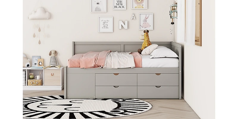 Streamdale Full Daybed With Drawers And Shelves