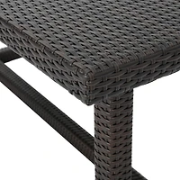 Simplie Fun Durable All-Weather Rattan Dining Table for Outdoor Spaces