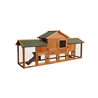 Extra Large Bunny Cage with 2 Runs and Waterproof Roof