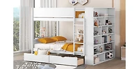 Streamdale Full Over Bunk Bed With 2 Drawers And Multilayer Cabinet