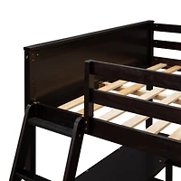 Streamdale Full Loft Bed With Shelves And Desk, Wooden Desk
