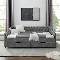 Streamdale Furniture Upholstered Daybed with Drawers and Tufted Sofa Bed